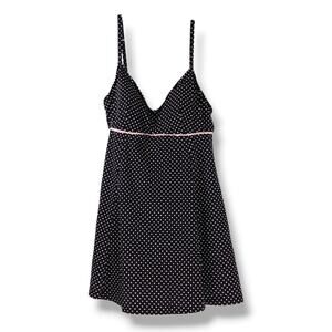 Black Polka Dot One-Piece Swim Dress